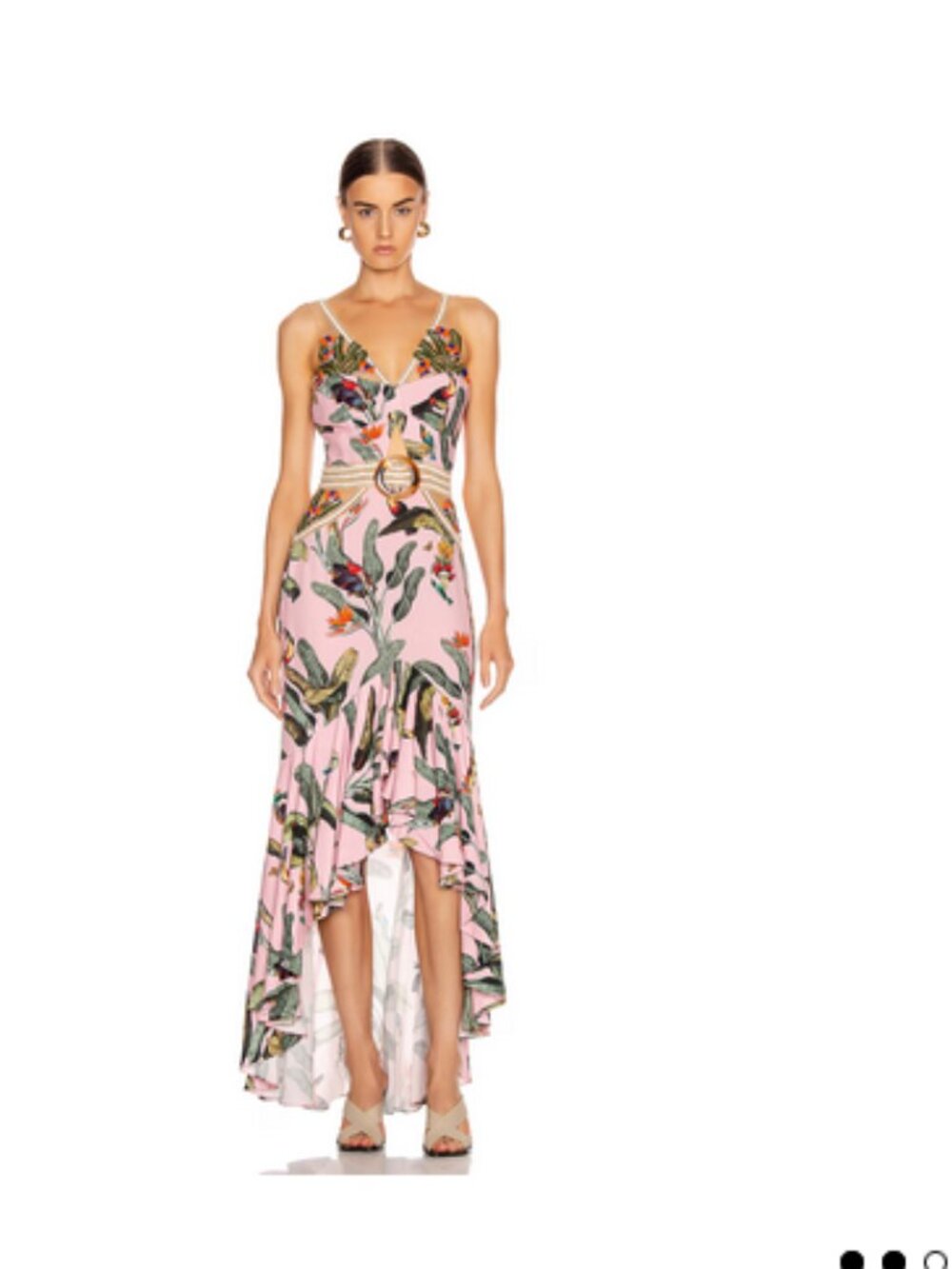 NWT PATBO beaded tropical midi dress